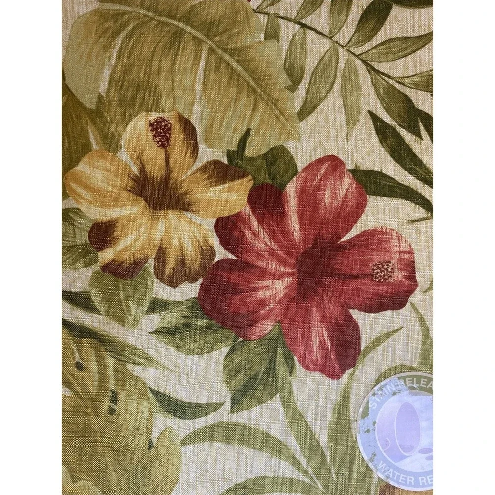 4 Vtg Floral Fauna Placemats Indoor Outdoor Island Breeze Hibiscus Red Green NOS